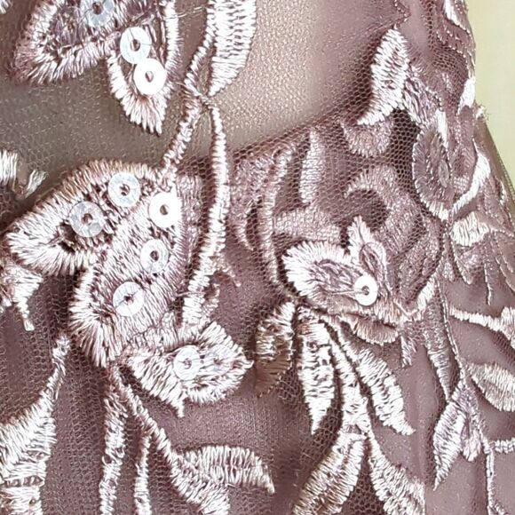 Party, Special Occasion Dress Mauve Lace, Sparkle and Tulle Size 4 NWOT - Picture 7 of 9